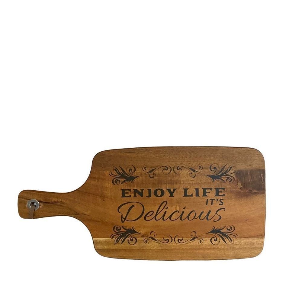 Decorative Wood Cutting Board Enjoy Life It's Delicious Kitchen Home Decor